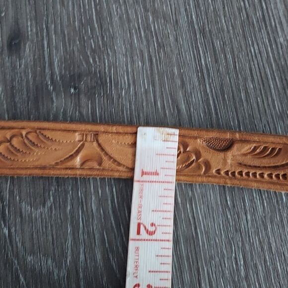 Tooled Leather Belt 35" Long - Picture 4 of 4